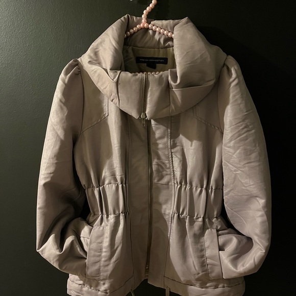 French Connection zip jacket/high collar.. thick elastic waist - Picture 2 of 4